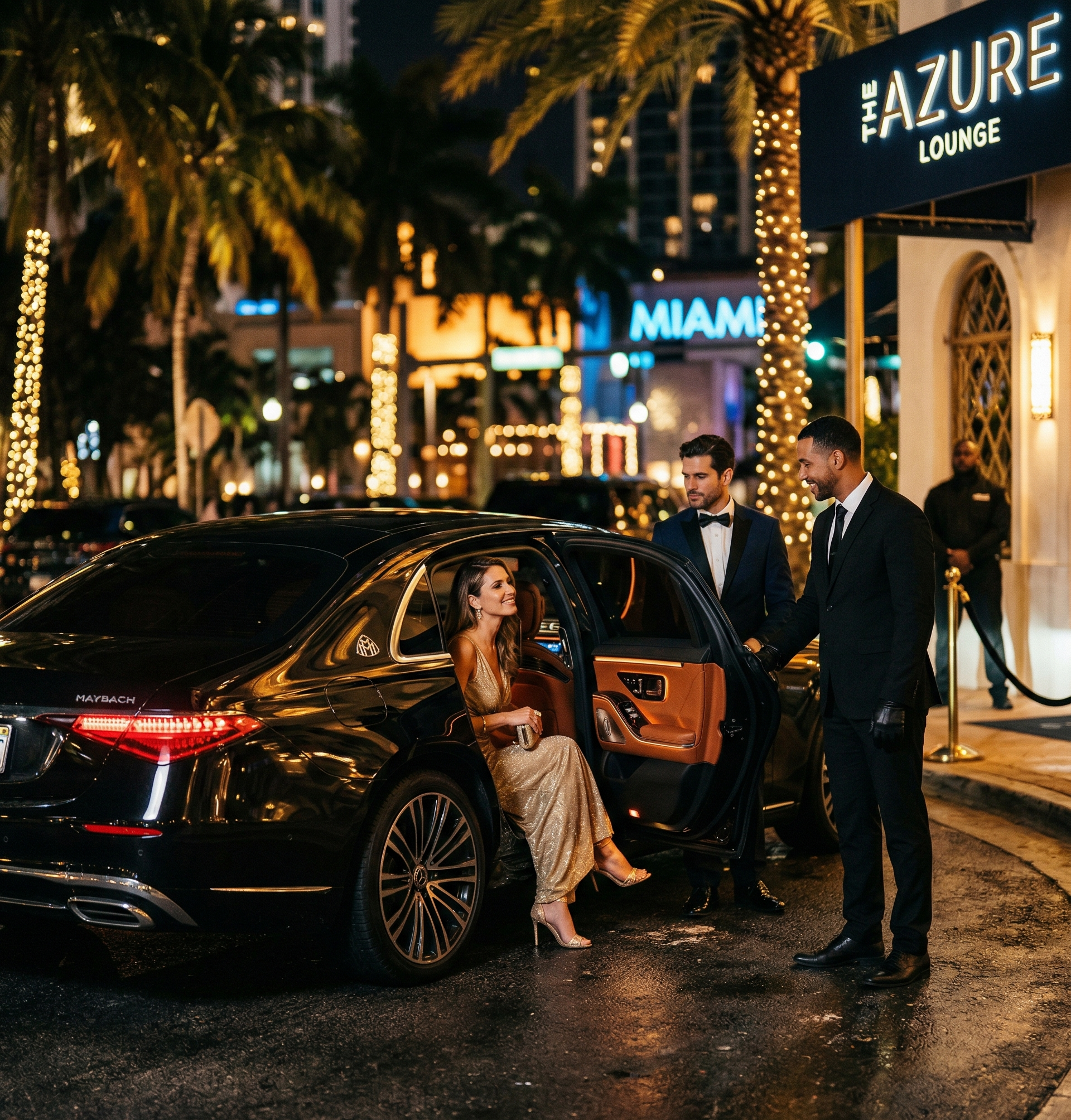 Luxury chauffeur at night